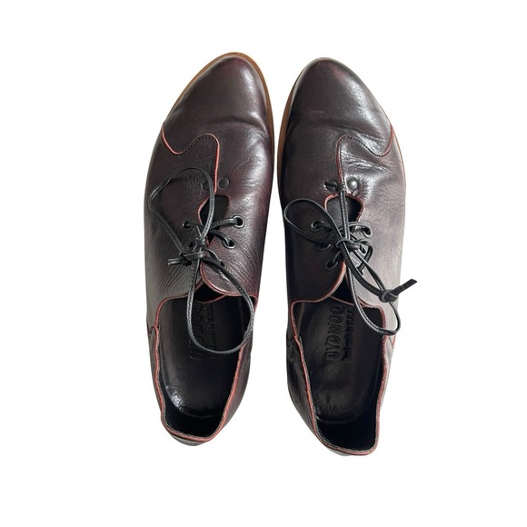 cydwoq Shoes - CYDWOQ Otter Lace Up Oxfords Shoes Burgundy Leather Handmade Sz 39 Dark Academia